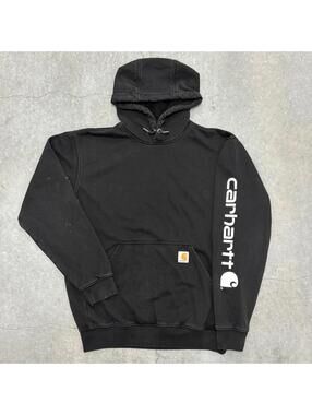 Carhartt Plain Black Logo Hoodie